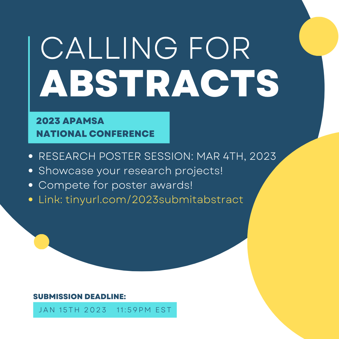 Research Poster Session Calling for Abstracts! APAMSA